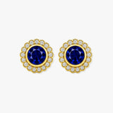 SAPPHIRE HALO STUD EARRINGS