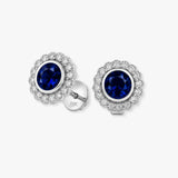 SAPPHIRE HALO STUD EARRINGS