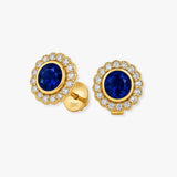 SAPPHIRE HALO STUD EARRINGS