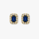 SAPPHIRE HALO STUD EARRINGS