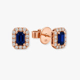 SAPPHIRE HALO STUD EARRINGS