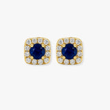 SAPPHIRE HALO STUD EARRINGS