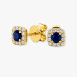 SAPPHIRE HALO STUD EARRINGS