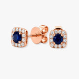 SAPPHIRE HALO STUD EARRINGS