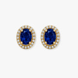 SAPPHIRE HALO STUD EARRINGS