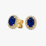 SAPPHIRE HALO STUD EARRINGS