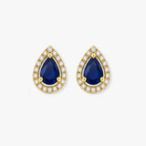 SAPPHIRE HALO STUD EARRINGS