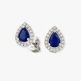 SAPPHIRE HALO STUD EARRINGS