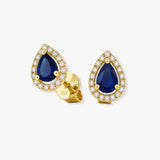 SAPPHIRE HALO STUD EARRINGS