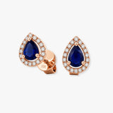 SAPPHIRE HALO STUD EARRINGS