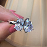 "Sara" 1.75 Carat Toi Et Moi Platinum Engagement Ring Life Style-front View
