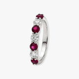Seven Stone Ruby and Diamond Ring in Claw Set