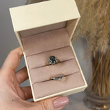 "Skye" Bridal Set Blue Cut Diamond Shoulders Eternity Engagement Ring - HEERA DIAMONDS