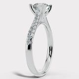 "Solace" 2.50 Carat Round Brilliant Cut Diamond Shoulders Platinum Engagement Ring HEERA DIAMONDS