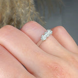 "Solaria" 0.63 Carat Round Cut Natural Diamond Trilogy Engagement Ring MDR4305