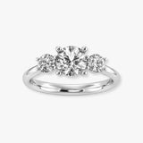 "Solira" 0.7 Carat Round Cut Trilogy Natural Diamond Engagement Ring HR1940