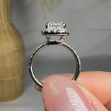 "Solmira" 1.51 Carat Cushion Cut Lab Grown Diamond Shoulder Engagement Ring HLR563 HEERA DIAMONDS