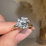 "Sunset" Solitaire 2.25 Carat Round Brilliant Cut Dual Tone Engagement Ring Life Style- Front View