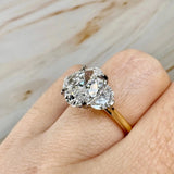 "Sunshine" Oval Cut 2 Carat Trilogy Platinum Engagement Ring HEERA DIAMONDS