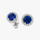TANZANITE HALO STUD EARRINGS