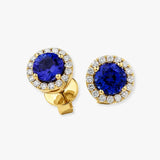 TANZANITE HALO STUD EARRINGS