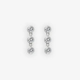 Tender White Topaz Earrings - Triple Drop Hot Diamonds