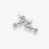 Tender White Topaz Earrings - Triple Drop Hot Diamonds