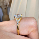 "Tiana" Oval Cut 2 Carat Diamond Shoulder 18K Yellow Gold Engagement  DSOC08 HEERA DIAMONDS