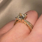 "Tori" 2 Carat Princess Cut Square Diamond Crossover Diamond Shoulder Engagement Ring - HEERA DIAMONDS