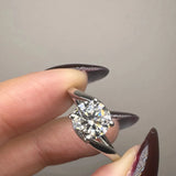 "Valentine" Round Cut 2 Carat Twisted Shoulder Platinum Engagement Ring Render- Top view