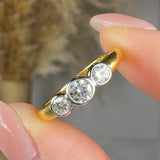 "Valtique" 0.50 Carat Round Cut Natural Diamond Trilogy Engagement Ring MDR4104
