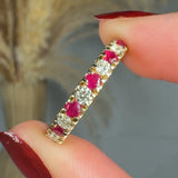 "Velior" Ruby 0.34 Carat Natural Diamond Half Eternity Ring HR374 HEERA DIAMONDS