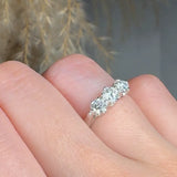 "Velisse" 0.70 Carat Round Cut Natural Diamond Trilogy Engagement Ring MDR4396