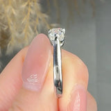 "Velisse" 0.70 Carat Round Cut Natural Diamond Trilogy Engagement Ring MDR4396