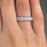 "Velisse" 1.36 Carat Round Cut Natural Diamond Half Eternity Ring MDR3402