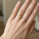 "Velisse" Yellow 1.02 Carat Pear Cut Lab Grown Trilogy Diamond Engagement Ring HLR430