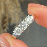 "Velloura" 0.80 Carat Round Cut Natural Diamond Trilogy Engagement Ring MDR3804