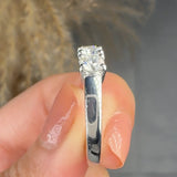 "Velloura" 0.80 Carat Round Cut Natural Diamond Trilogy Engagement Ring MDR3804