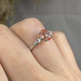 "Velmira" Pink 1.01 Carat Oval Cut Trilogy Diamond Engagement Ring HLR435 HEERA DIAMONDS