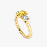 "Veltrixa" Yellow 1 Carat Oval Cut Trilogy Lab Grown Diamond Engagement Ring HLR419