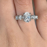 "Velune" 1.21 Carat Oval Cut Lab Grown Diamond Shoulder Engagement Ring HLR547