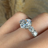 "Velune" 1.21 Carat Oval Cut Lab Grown Diamond Shoulder Engagement Ring HLR547