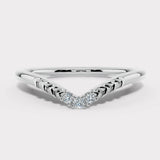 "Vera" Subtle Foliage V Shaped 0.06ct Diamond Eternity Ring ET40