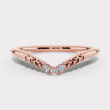 "Vera" Subtle Foliage V Shaped 0.06ct Diamond Eternity Ring ET40