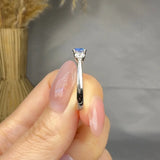"Vessara" 0.74 Carat Round Cut Blue Sapphire Natural Diamond Engagement Ring MSR807