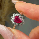 "Vexa" Ruby 1.2 Carat Pear Cut Diamond Engagement Ring HR1265 HEERA DIAMONDS