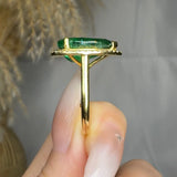 "Vexil" Emerald Green 5.56 Carat Pear Cut Natural Diamond Engagement Ring HR841 HEERA DIAMONDS