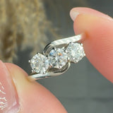 "Veyra" 0.72 Carat Round Cut Natural Diamond Trilogy Engagement Ring MDR4579