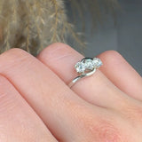 "Veyra" 0.72 Carat Round Cut Natural Diamond Trilogy Engagement Ring MDR4579