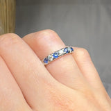 "Vionellea" Blue Sapphire 1.25 Carat Lab Grown Diamond Half Eternity Ring HR1604 HEERA DIAMONDS